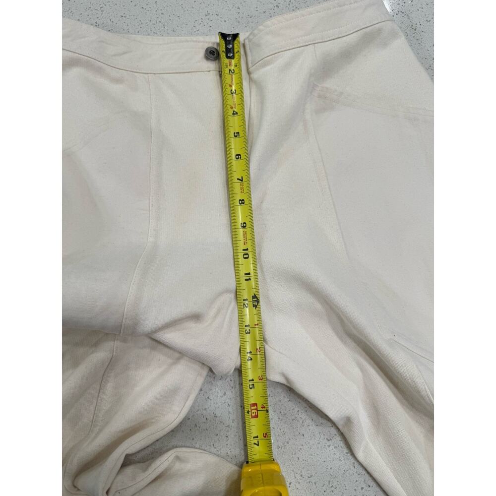 NWT ZARA Women’s Skinny Moto Pants Ivory Size Large 100% Cotton Biker Style - Picture 9 of 10